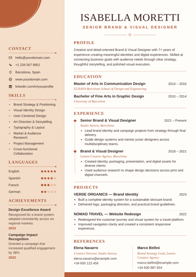 meritCV template option