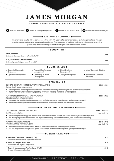 meritCV template option